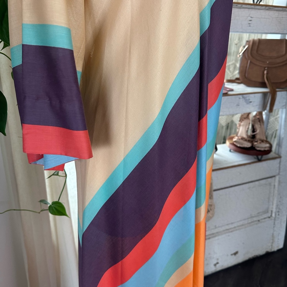 Colorful Handmade Vintage Striped Maxi Dress - Picture 5 of 6
